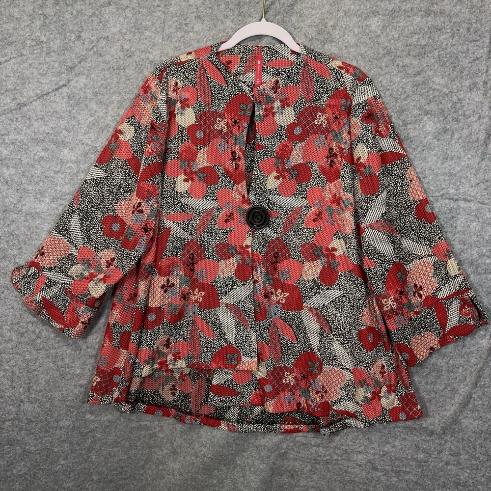 Floral Red Print Women's Button-Back Blouse